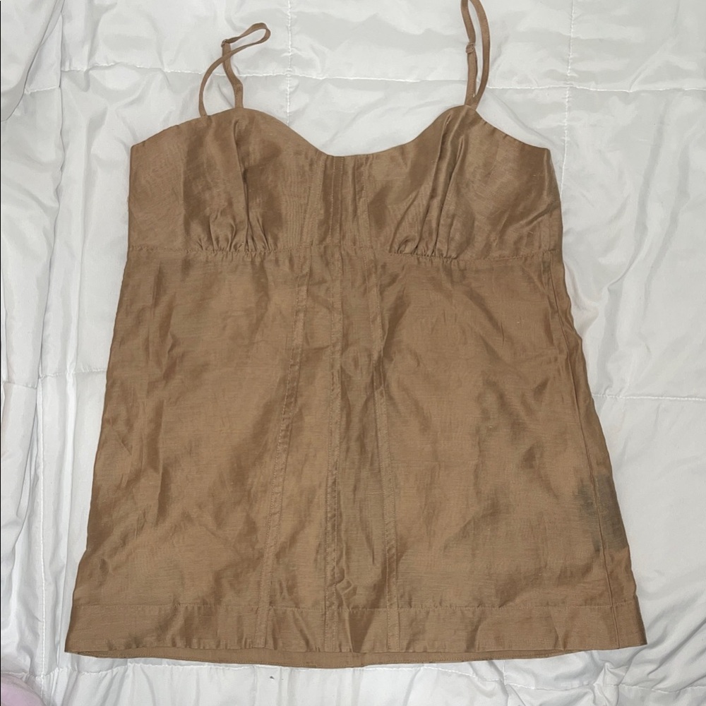 Light Brown Spaghetti Strap Dress Top